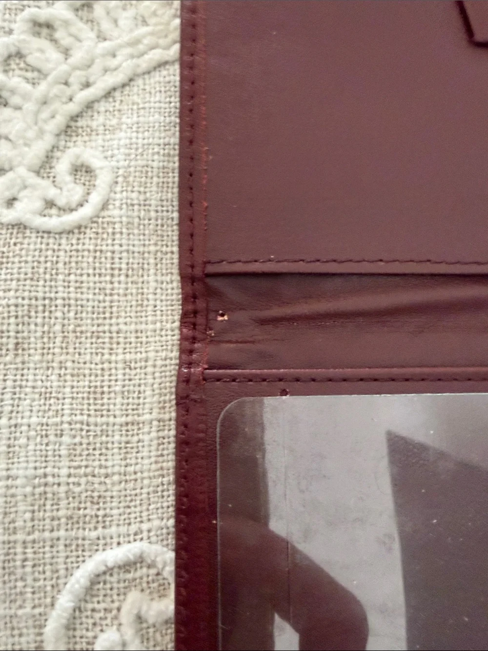 Etienne Aigner Vtg Brown/Burgundy Soft Leather Slim Bifold Cover For  Checkbook